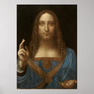 Póster Salvator Mundi de Leonardo da Vinci (Jesucristo)