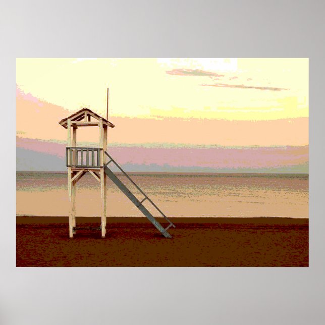 Póster Salvavidas en el Poster de playa (Frente)