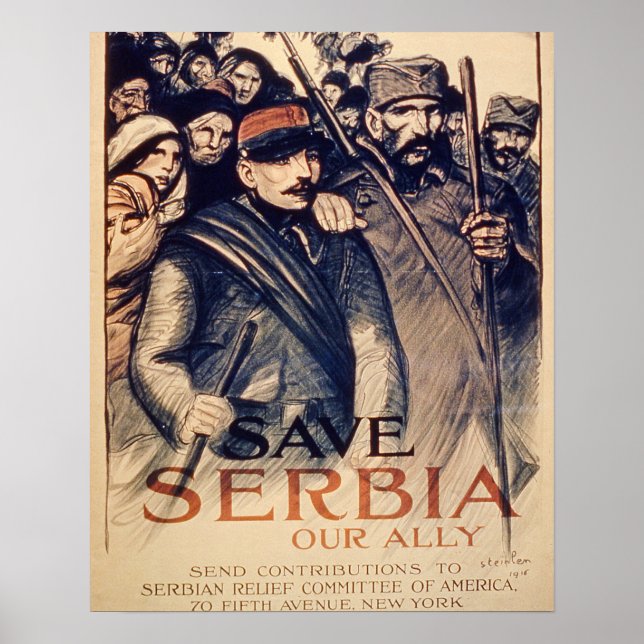 Póster 'Salve a Serbia nuestro aliado', poster, 1915 (lit (Frente)