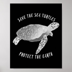 Póster Salvemos A Las Tortugas De Mar Protegiendo El Océa