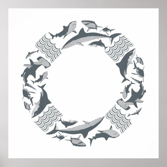 Póster Salvemos al salvavidas de los tiburones (Frente)