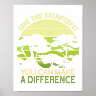 Póster Salvemos el Día de la Tierra de la Selva Tropical
