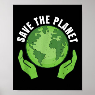 Póster Salvemos el planeta, la protección de la naturalez
