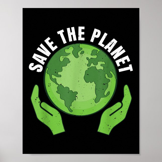 Póster Salvemos el planeta, la protección de la naturalez (Frente)
