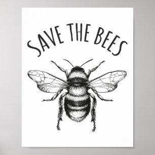 Póster Salvemos Las Abejas Día De La Tierra Salvemos Nues