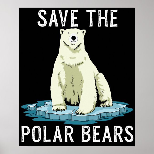 Póster Salvemos Los Osos Polares Contra El Cambio Climáti (Frente)