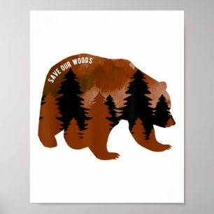 Póster Salvemos nuestro Woods Environmental Protection Be