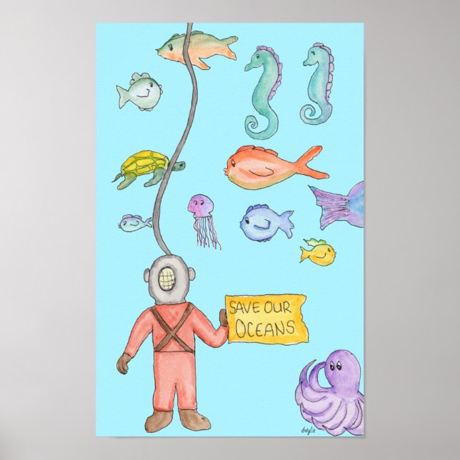 Póster Salvemos Nuestros Océanos (Frente)