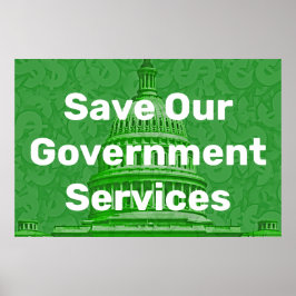 Póster Salvemos Nuestros Servicios Gubernamentales