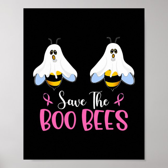 Póster Salven A Los Boobees Bees Cáncer De Mama Halloween (Frente)