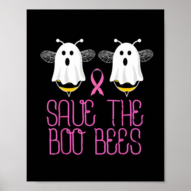 Póster Salven A Los Boobees Bees Cáncer De Mama Halloween (Frente)