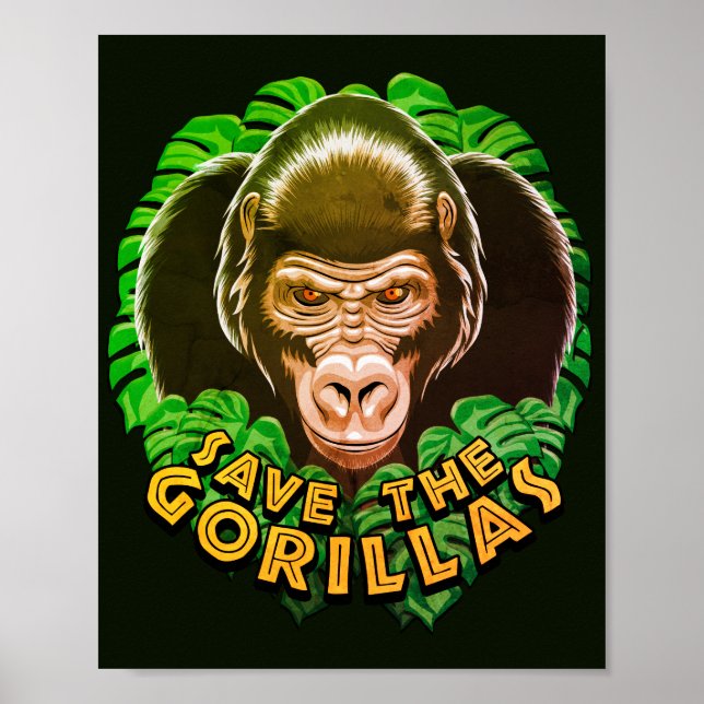 Póster Salven A Los Gorilas - Cita De Conciencia Sobre La (Frente)