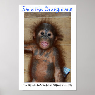 Póster Salven a los Orangutans