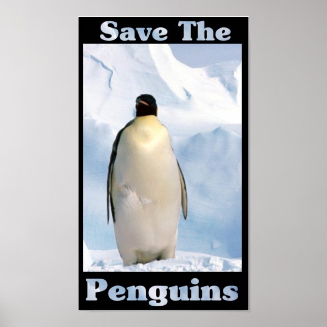 Póster Salven a los pingüinos (Frente)