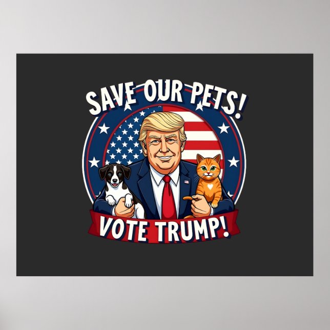 Póster Salven a nuestros Mascotas Votan a los Mascotas Tr (Frente)