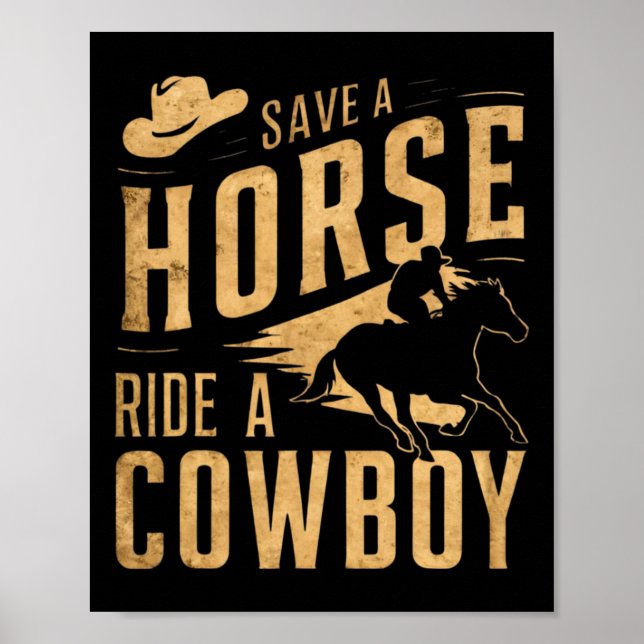 Póster Salven A Un Caballo Con Una Graciosa Redada De Rod (Frente)