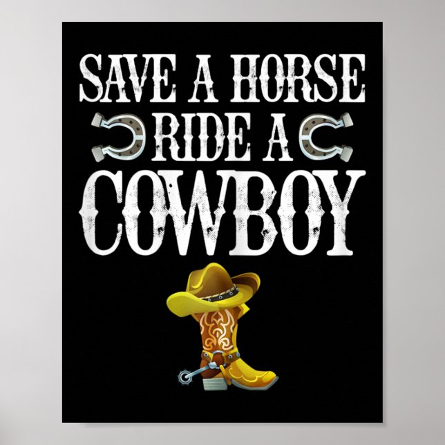 Póster Salven A Un Caballo De Vaquero (Frente)