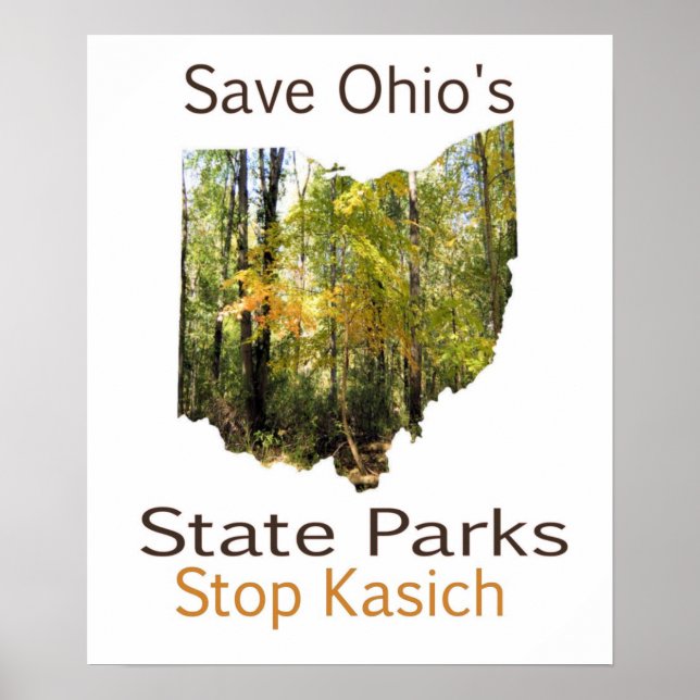 Póster Salven al Poster de los parques estatales de Ohio (Frente)