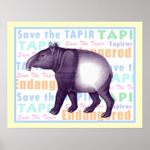 Póster Salven al Poster del Tapir - Tapir asiático
