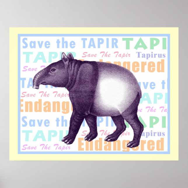 Póster Salven al Poster del Tapir - Tapir asiático (Frente)
