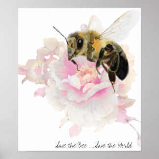 Póster ¡Salven la abeja! ¡Salven al mundo! Bonito Bee