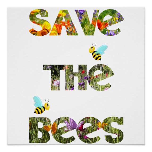 Póster Salven las abejas (inglés) (Anverso)