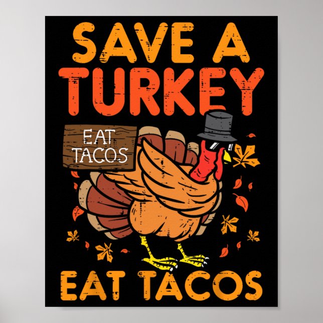 Póster Salven Turquía come tacos Diversión Mexicana Acció (Frente)
