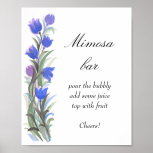 Póster Salvia azul verde flores silvestres barra de Mimos