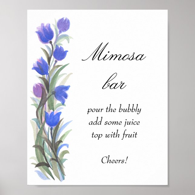 Póster Salvia azul verde flores silvestres barra de Mimos (Frente)