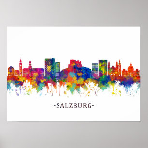 Póster Salzburg Austria Skyline
