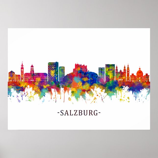 Póster Salzburg Austria Skyline (Frente)