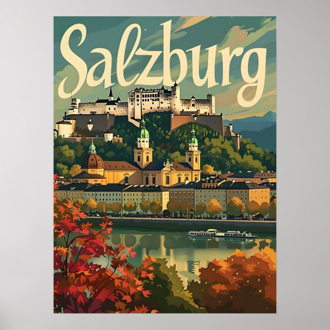 Póster Salzburg Vintage (Frente)