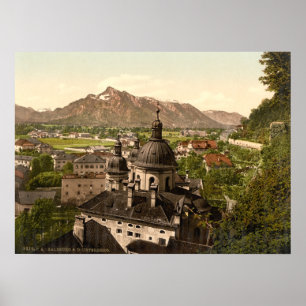 Póster Salzburg y Untersberg, Austria