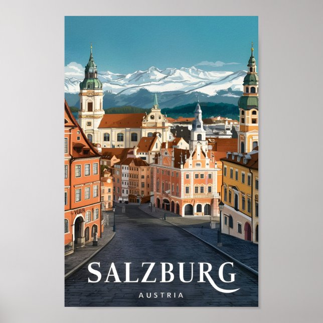 Póster Salzburgo Austria Famoso Travel Place (Frente)