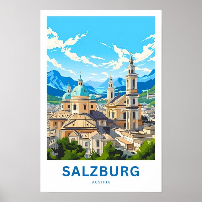Póster Salzburgo Austria Travel Print (Frente)