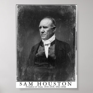 Póster Sam Houston, presidente de Texas