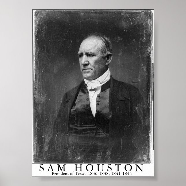 Póster Sam Houston, presidente de Texas (Frente)