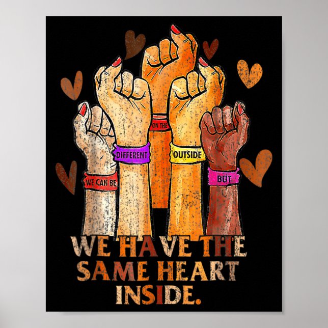 Póster Same Heart Black History Month Blm Melanin Pride W (Frente)