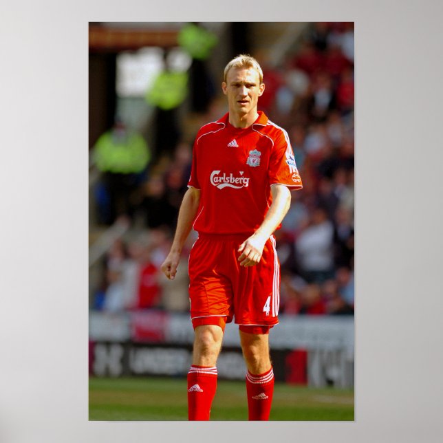 Póster Sami Hyypia Jugando Para Liverpool FC (Frente)