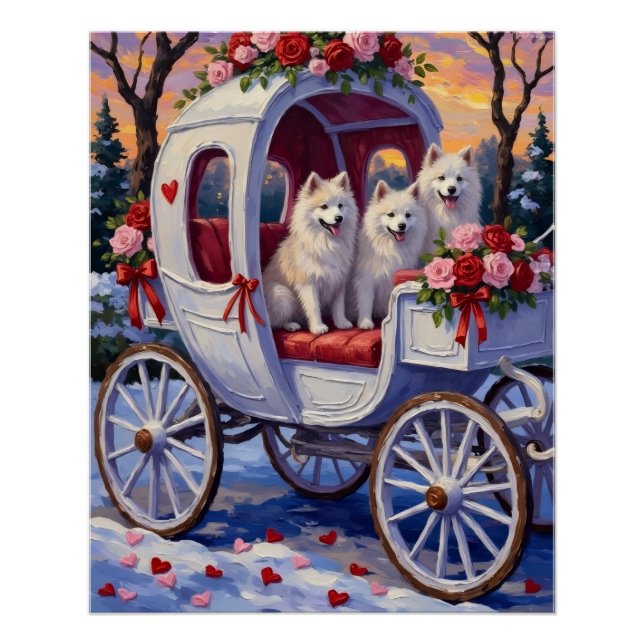 Póster Samoyed Día de San Valentín  (Anverso)