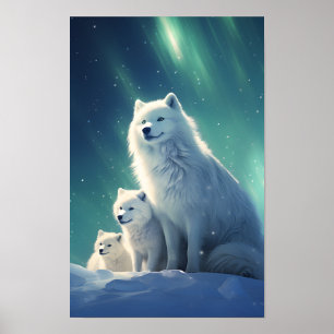 Póster Samoyed with Pups