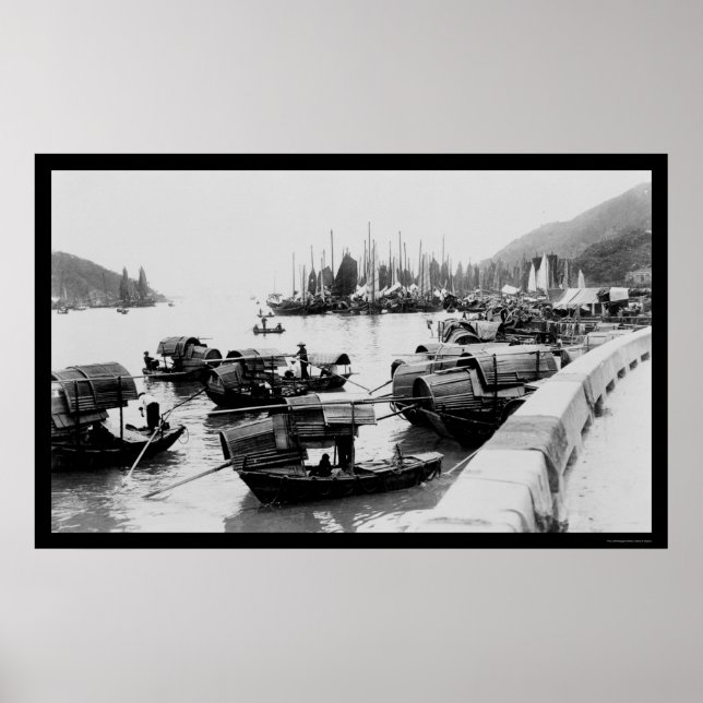 Póster Sampanes en Hong Kong 1906 (Frente)