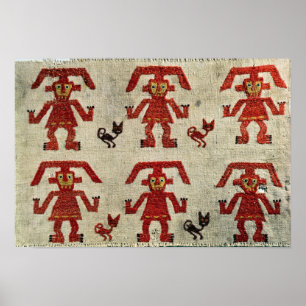 Póster Sample of Lambayeque fabric with a figure