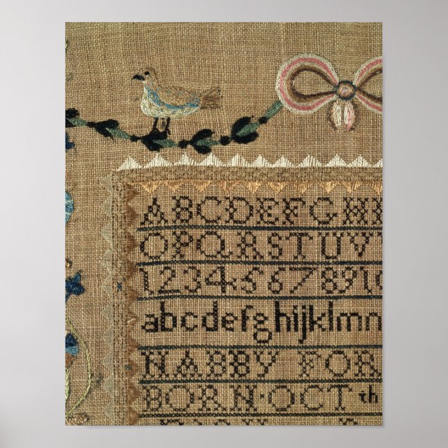 Póster Sampler de N.Ford, 1799, New Hampshire (Frente)