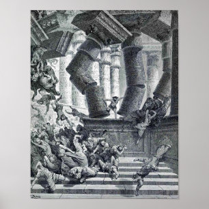 Póster SAMSON Gustave Dore Muerte de Samson hombre del so