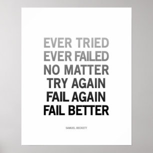 Póster Samuel Beckett cita a poster Negro y blanco