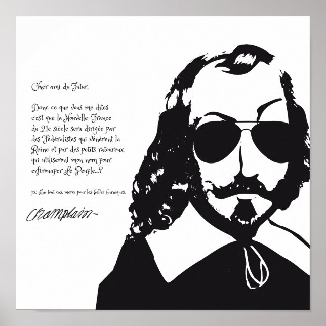 Póster Samuel Champlain Hipster texto del (Frente)