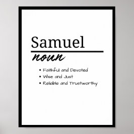 Póster Samuel, definición de nombre personalizado del niñ