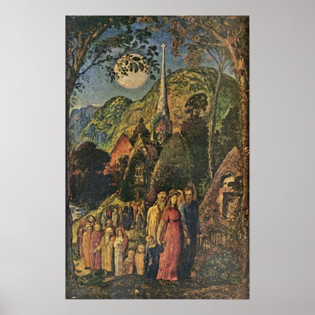 Póster Samuel Palmer - Después del servicio nocturno (Frente)
