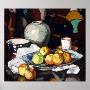 Póster Samuel Peploe aún con manzanas salvavidas y Jar